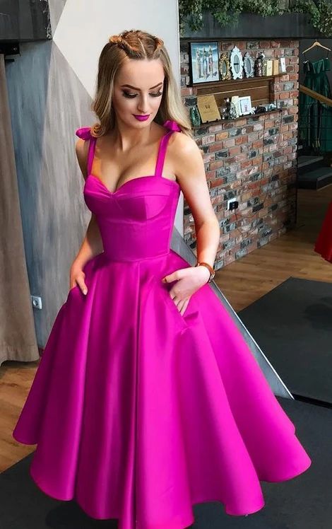 Straps Sweetheart Midi Homecoming Dress Formal Evening Gown cg4135