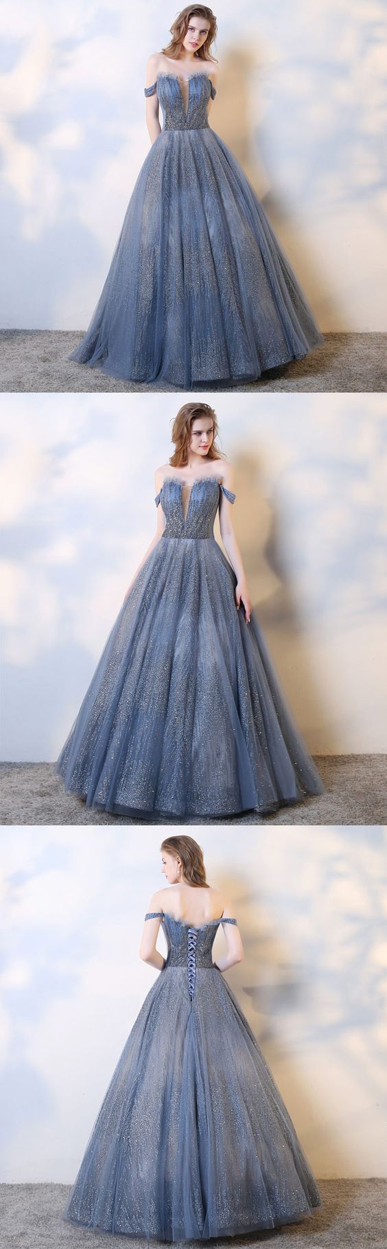 sparkling tulle sequins long prom dress, evening dress cg5056