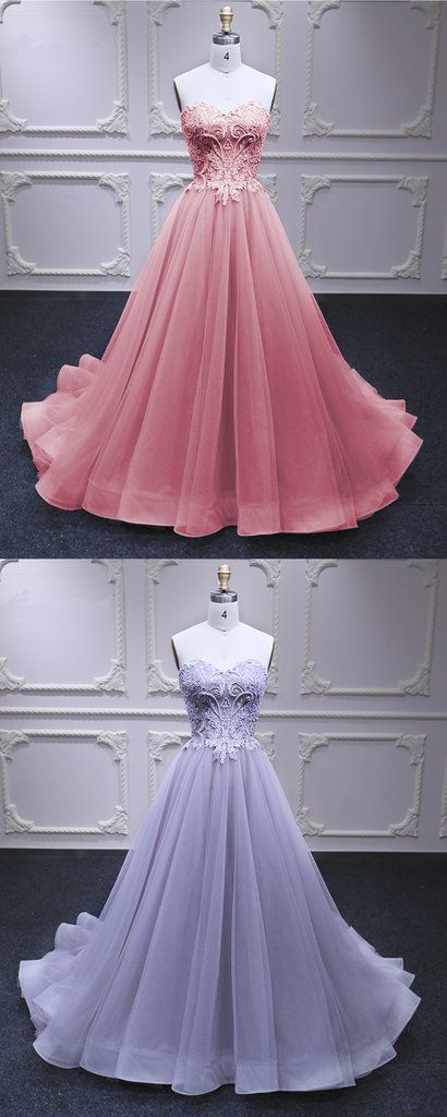 Watermelon Tulle A Line Beaded Long Lace Pageant Dress, Sweet 16 Prom Dress cg5090