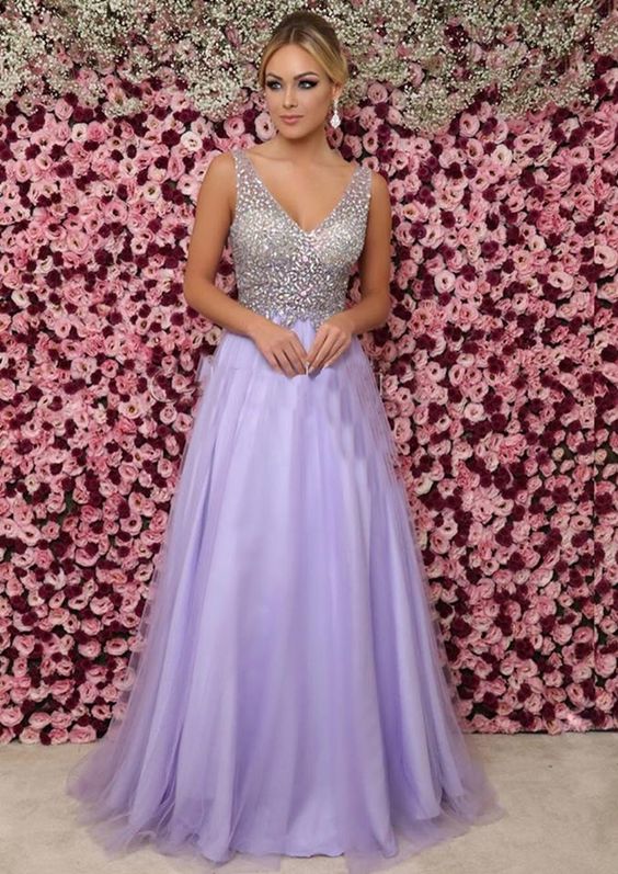 2020 long prom dress purple charming dress cg5378