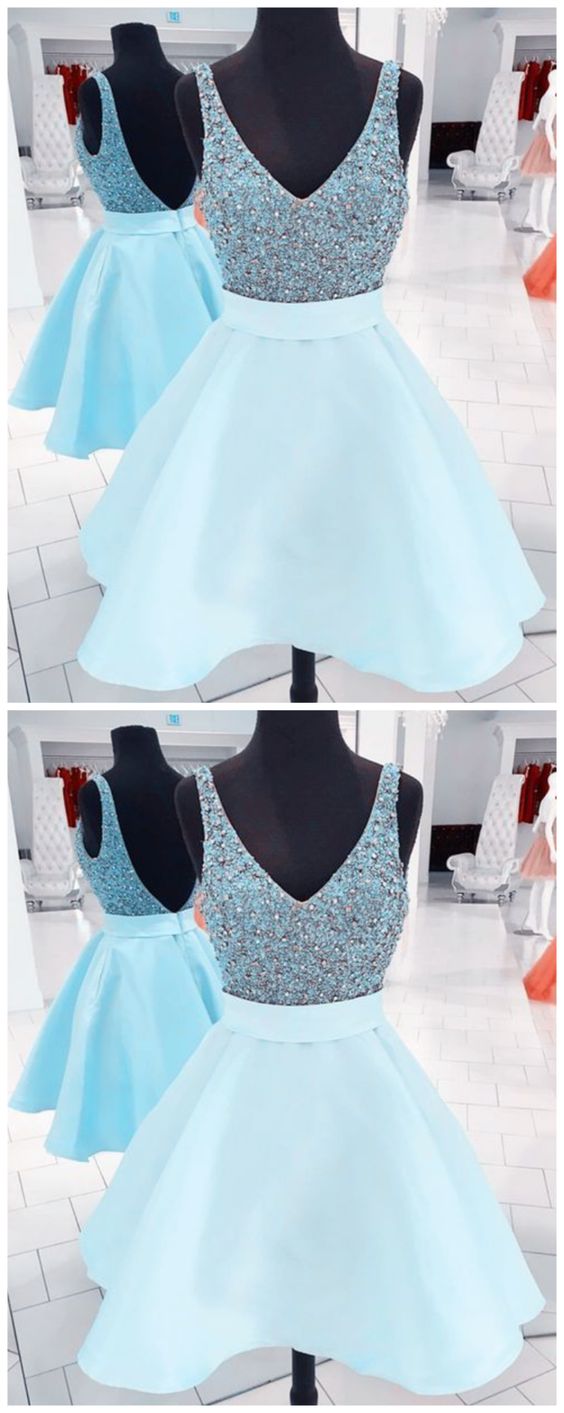 sequin beaded homecoming dress,short graduation dresses cg5685