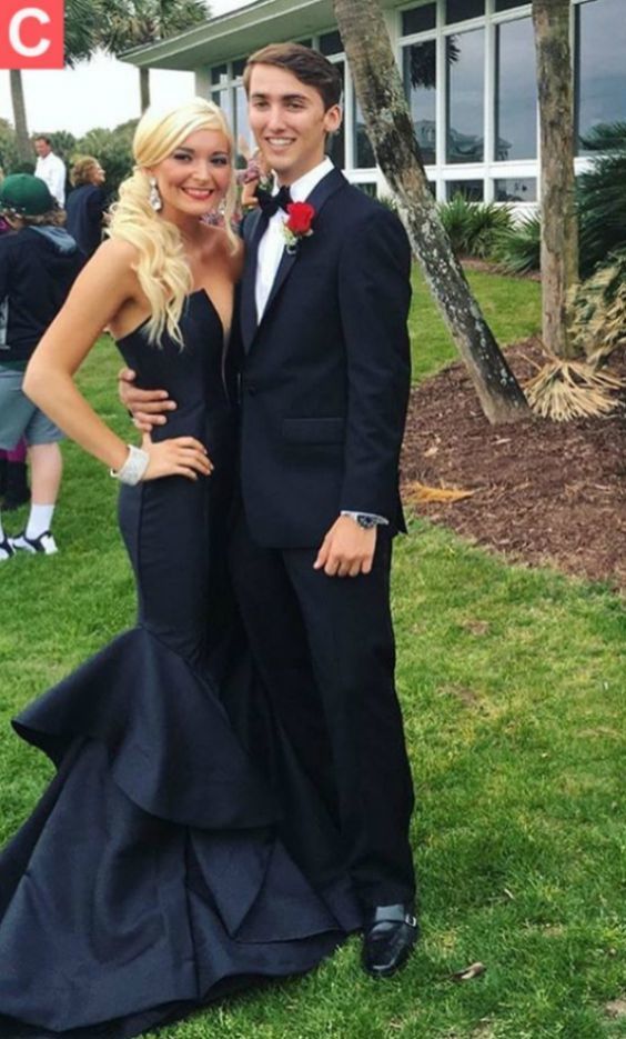 Evening Dress-Sleeveless Notched Sweep/Brush Train Mermaid Evening prom Dress cg5893