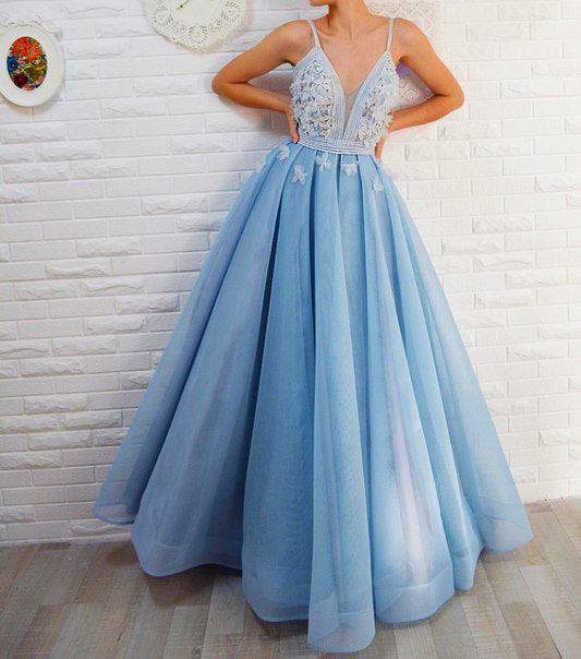 A-Line V Neck Prom Dress , Charming Prom Dress cg6086
