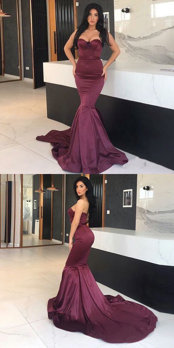 Burgundy Mermaid Sheath Long Prom Dresses Off the Shoulder Evening Dresses cg6140