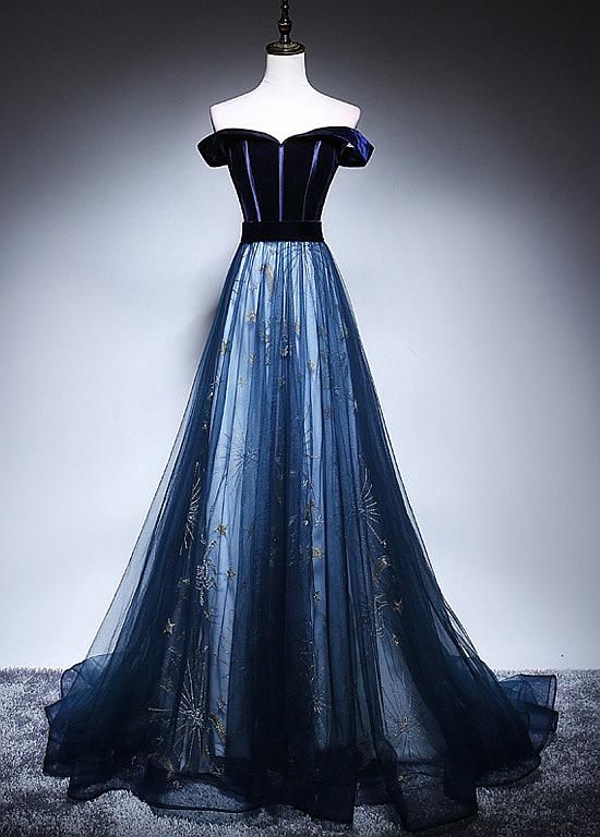 Bridesfamily Fantastic Fleece & Tulle Off-the-shoulder Neckline Floor-length A-line Evening prom Dresses With Belt cg6216