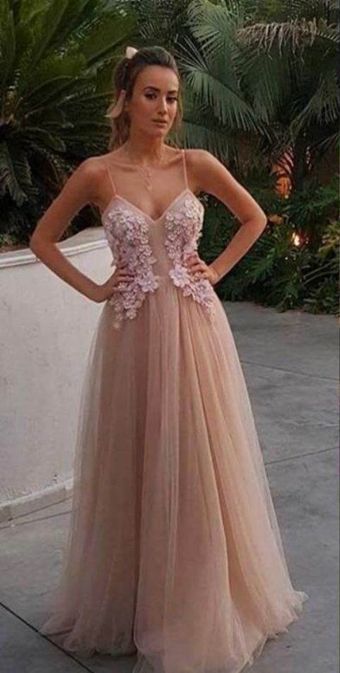 Prom Dresses Beautiful, Beaded 3D Floral Appliques Prom Dress cg6243