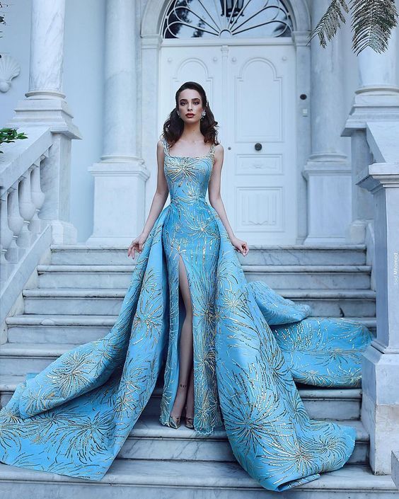 gorgeous long blue prom dress,luxury evening dress,wedding dress  cg6306
