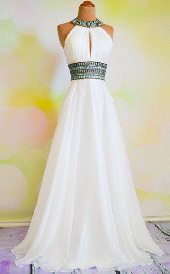 Halter White Prom Dress cg6315