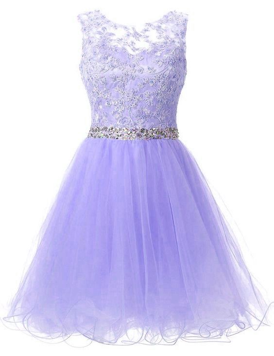 Cute Homecoming Dresses, Lavender Short Party Dress, Lace Party dress cg6360