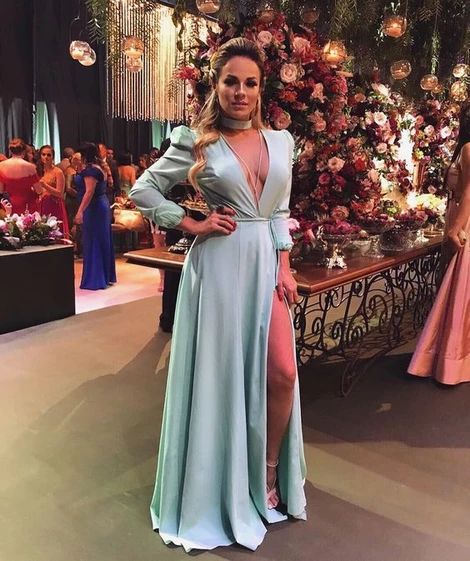 Deep V Neck Long Prom Dresses cg6371