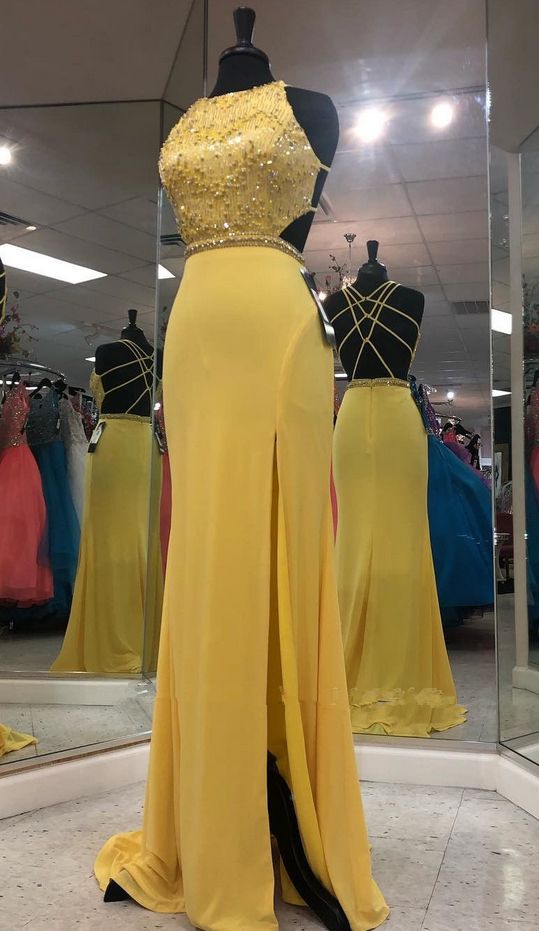 Exquisite Jewel Sleeveless Beading Prom Dress cg6409