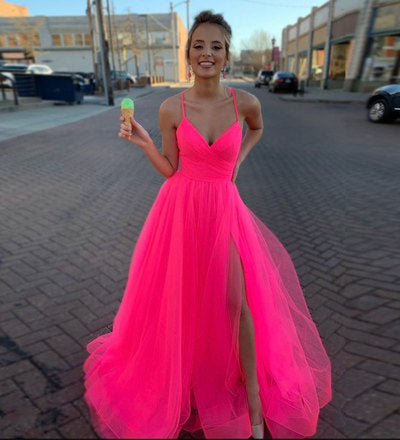 v neck tulle long prom dress evening dress cg6491