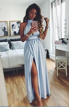 Halter Chiffon Prom Dresses For Teens cg6768