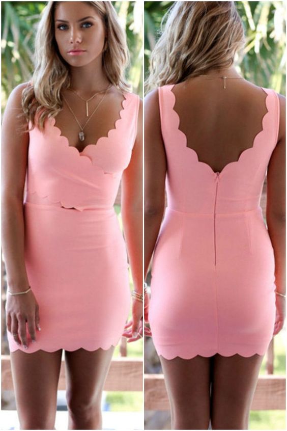 V Neck Short Satin Homecoming Dresses cg6780