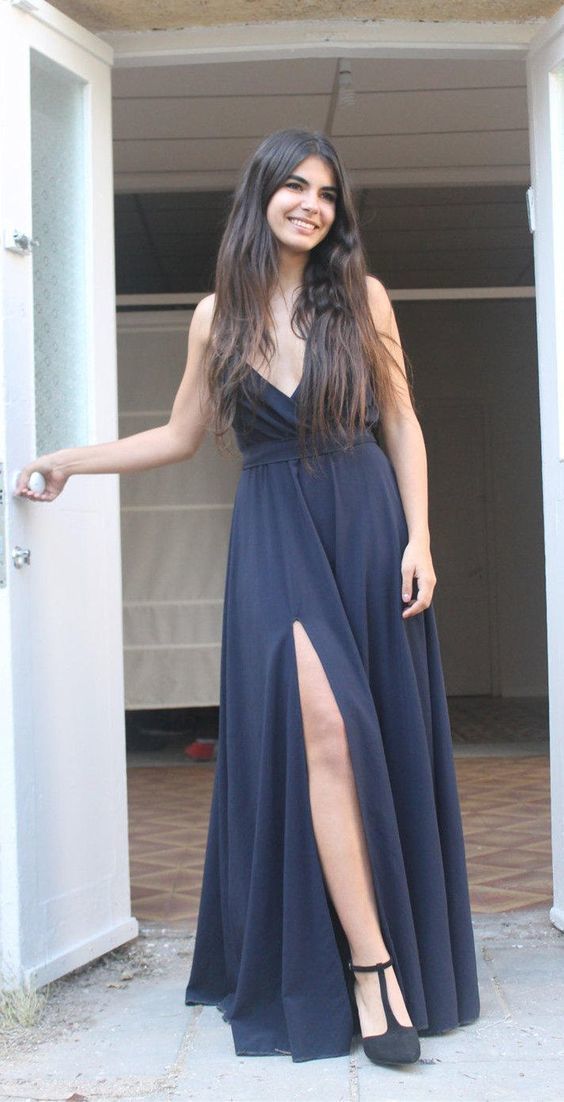 V-neck Chiffon Prom Dress cg6933