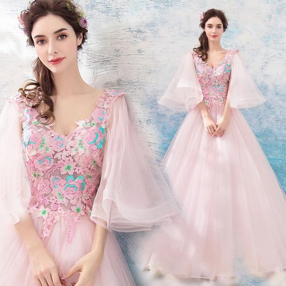 Cute Prom Dress, New Arrival Pink Organza Long Prom Dress A Line Women Party Gowns cg7085