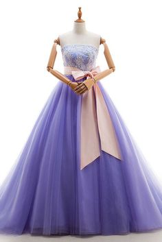 Purple tulle lace long prom dress, purple evening dress cg7139