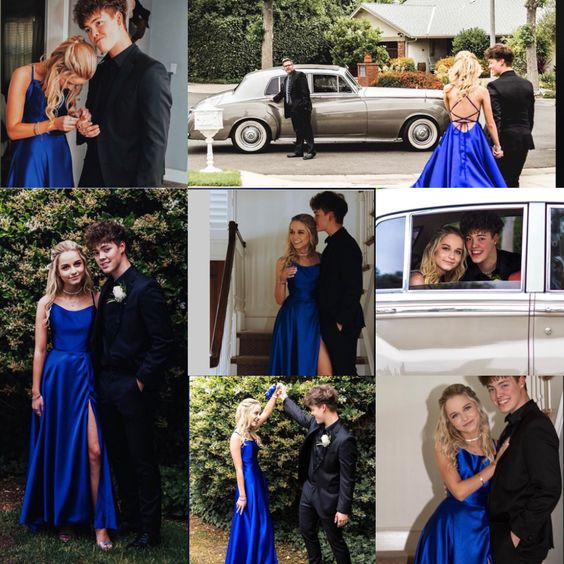 2020 Long Prom Dresses with Cross Back, Royal blue Prom Dresses Party Dresses cg7265