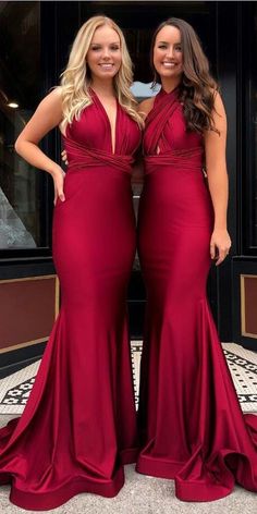 Burgundy Simple Long Bridesmaid prom Dresses cg7345