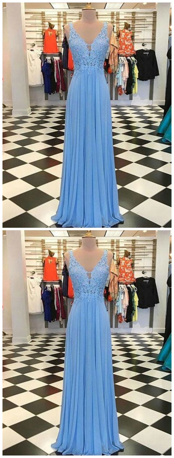 A-Line/Princess Spaghetti Straps Sleeveless Floor-Length Applique Chiffon prom Dresses cg7571