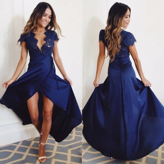 Princess Deep V Neck Long Prom Dress, Sexy Lace Evening Party Dress cg7625