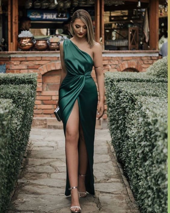 long prom dresses, green evening dresses cg7638