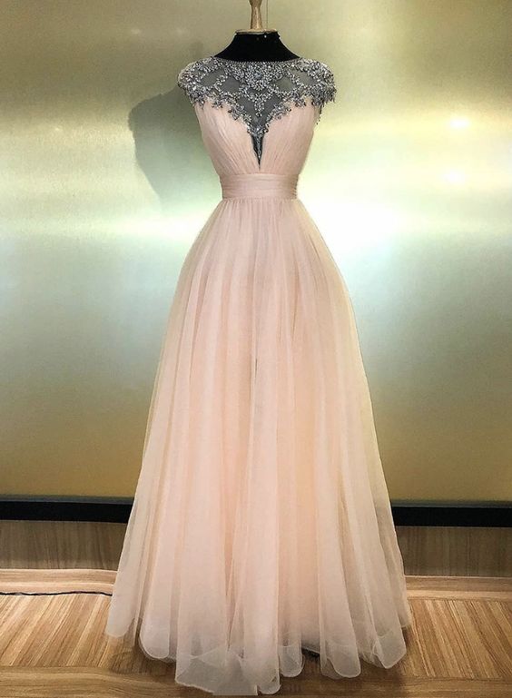 A line tulle applique prom dress, evening dress cg7786