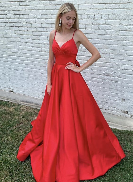 red long prom dress, red evening dress, red formal dress cg7799