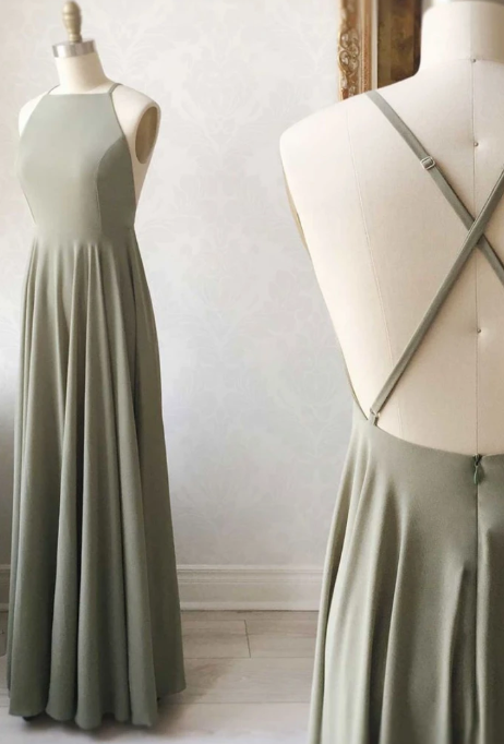 SIMPLE YELLOW V NECK SATIN LONG PROM DRESS YELLOW FORMAL DRESS cg7839