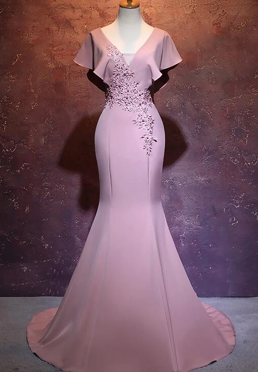Elegant Mermaid Pink Long Evening Gown, Beautiful Prom Dress cg8163