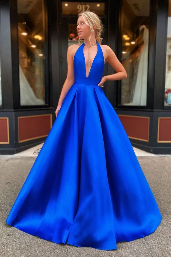 Modest V-neck Prom Party Dress cg8267