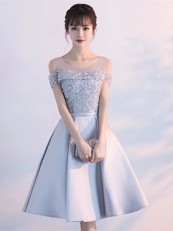 Appliques Knee-Length A-Line Scoop Homecoming Dress cg8343