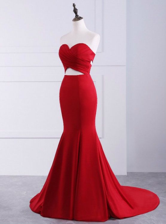 Prom Dress mermaid red dresses sweetheart prom dress cg8454