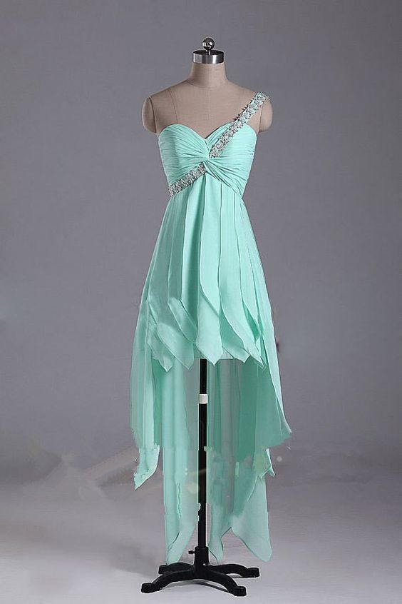 Pretty Mint Short High Low Sweetheart Prom Dresses, High Low Graduation Dresses cg8517