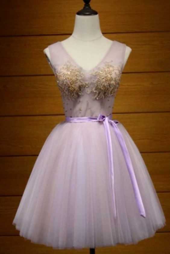 A-line Homecoming Dress V-Neck Short/Mini Juniors Homecoming Dresses cg8860