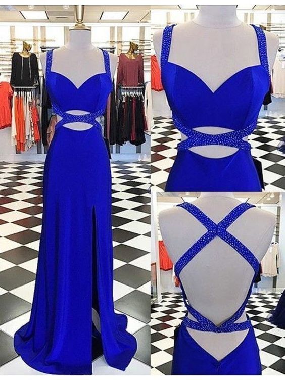 royal blue prom dresses long, criss cross prom dresses cg8881