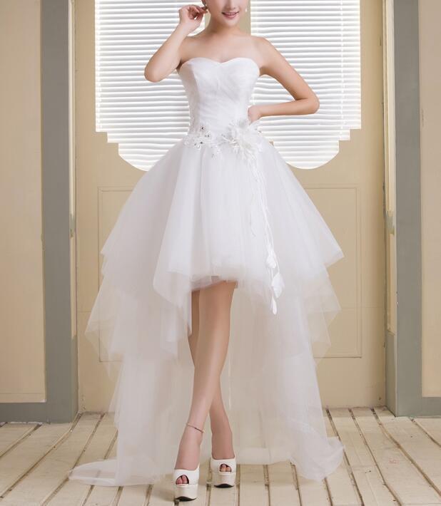 Cute White Tulle Sweetheart High Low Party Dress, High Low Formal Dress prom Evening Dresses cg9216