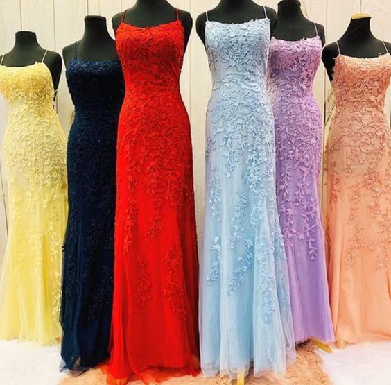 Hellblaues Meerjungfrau-Ballkleid mit Applikationen cg9358