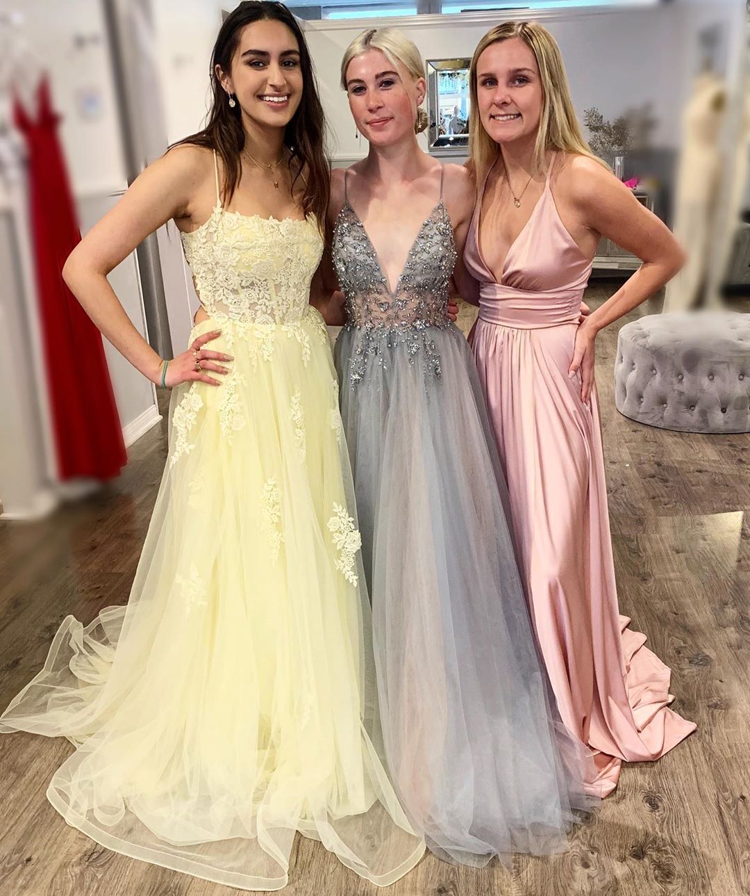 Glamorous A Line Spaghetti Straps Yellow Long Prom/Evening Dress Appliques cg9383