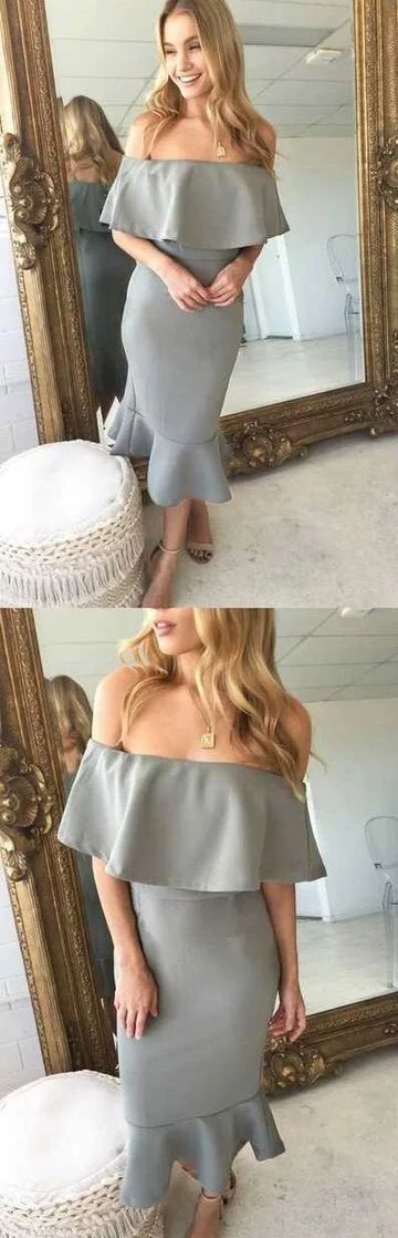 Off-the-Shoulder Half Sleeves prom Dress cg9523