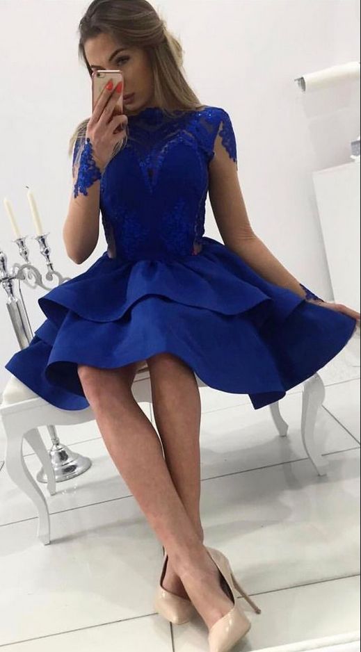 A-Line Homecoming Dresses,Bateau Dresses,Long Sleeves Homecoming Dress cg9553