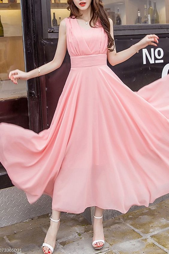 V-Neck Chiffon Prom Dress cg9767