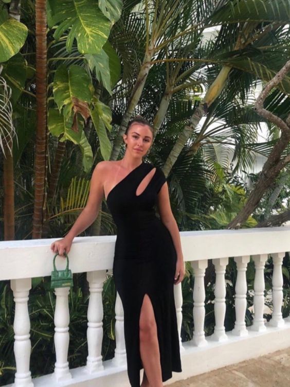 Black Long Prom Dress With SLeeveless, Split Prom Dress cg9883