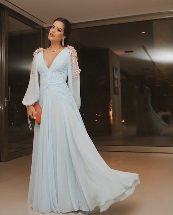 Long sleeves prom dress ,chiffon prom dress cg9930