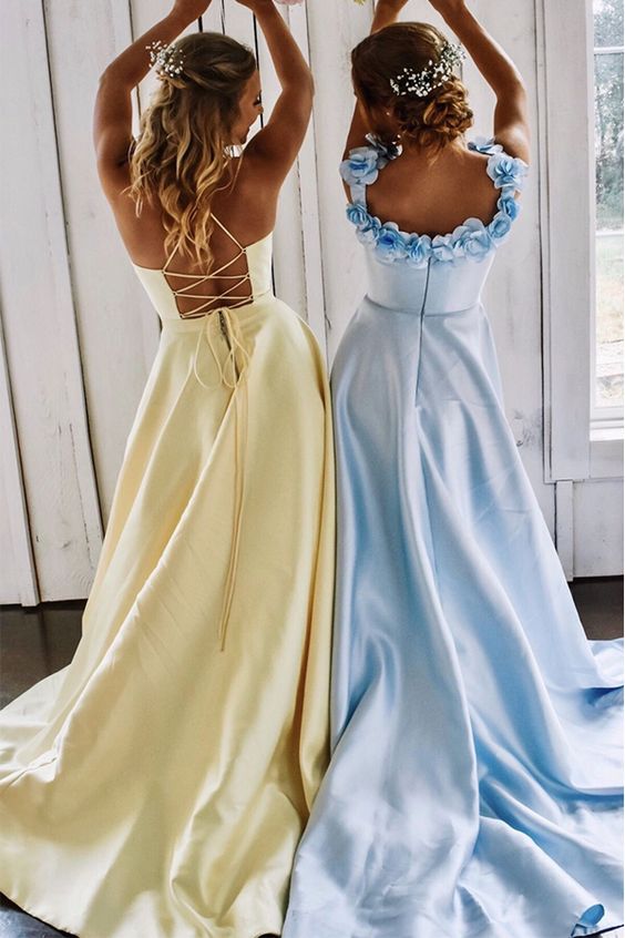 Modest A Line Long Yellow Prom Dress cg9946