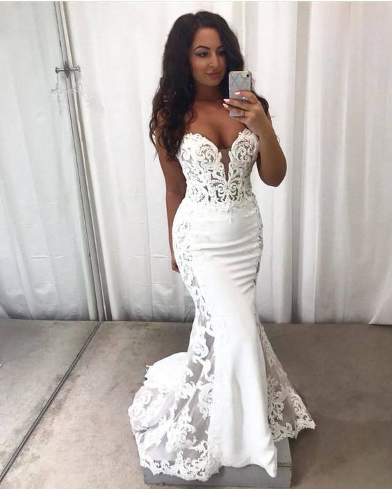 Charming Sweetheart neck Appliques Mermaid Prom Dress cg9965