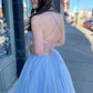empire pink shiny tulle long prom dress    cg15669