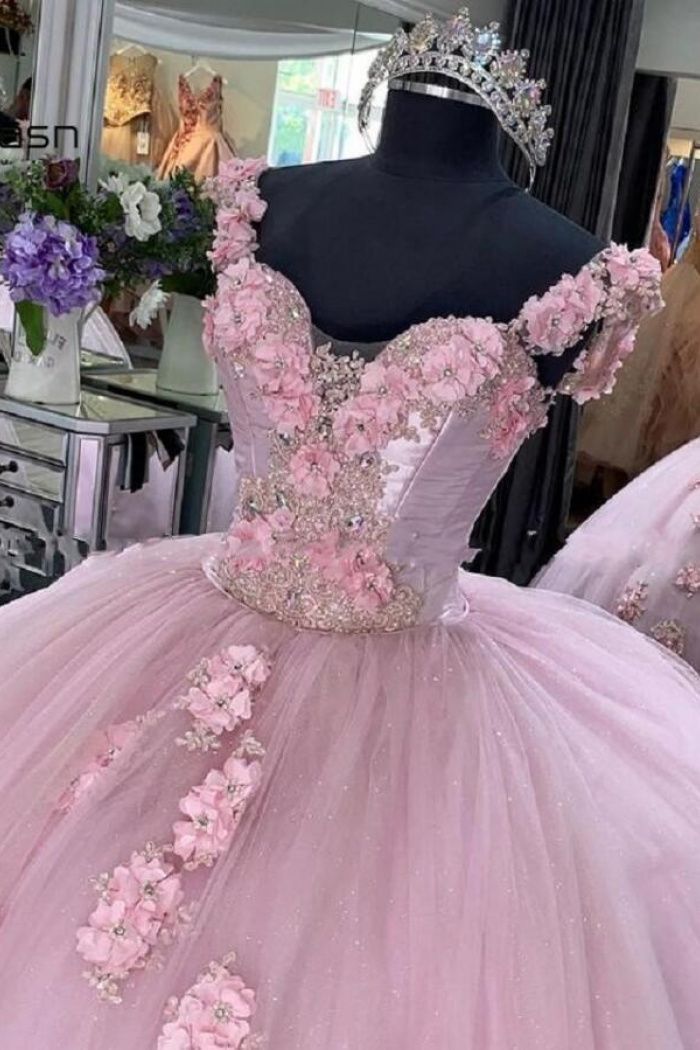 Elegant Prom Dresses Ball Gown Tulle Floor Length Lace Embroidery   cg18123