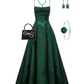 Emerald Green Spaghetti Straps Prom Dress A-line Evening Dress    cg24974