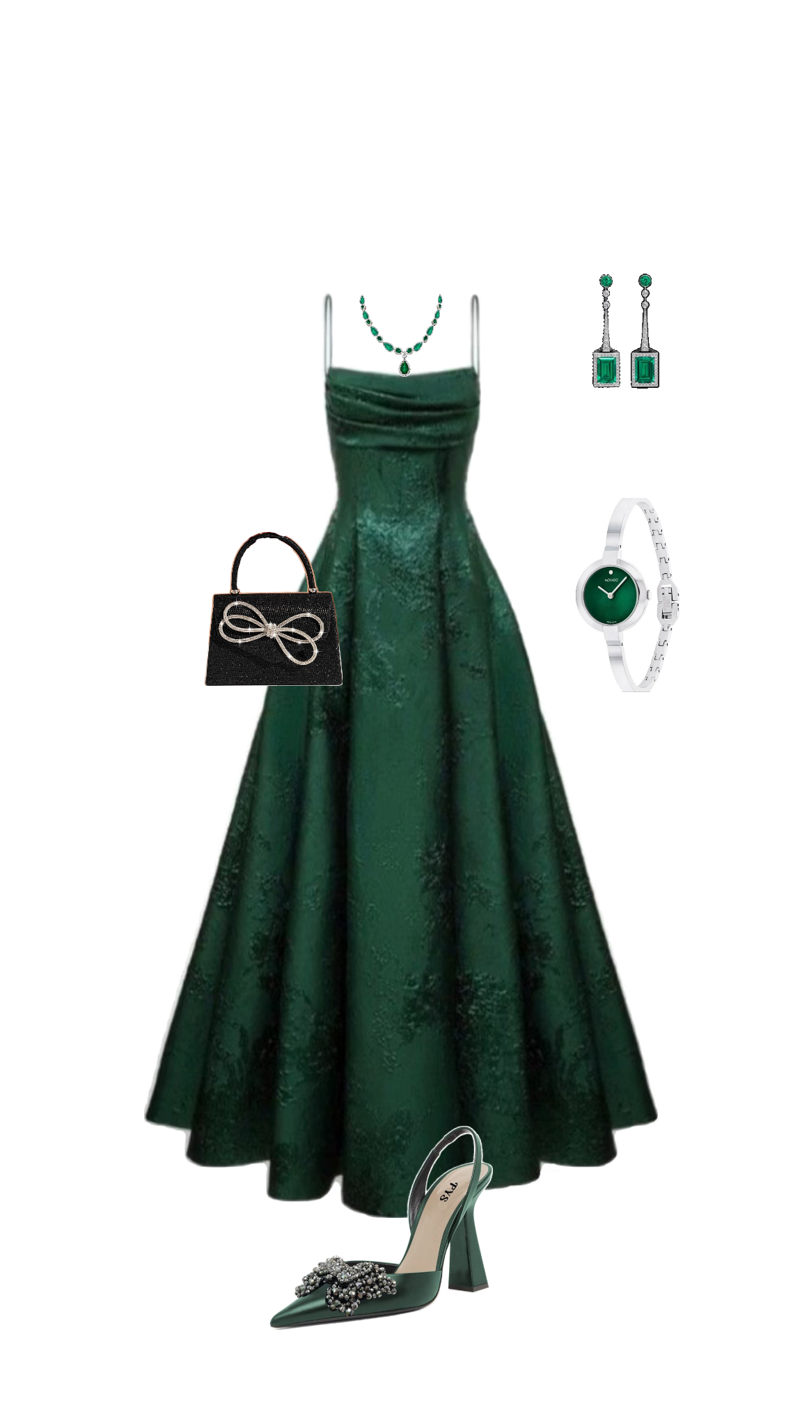 Emerald Green Spaghetti Straps Prom Dress A-line Evening Dress    cg24974